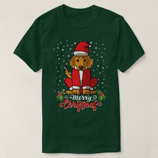 Labrador Retriver Dog Greets Merry Kerstkerstkerst T-shirt (Design voorkant)