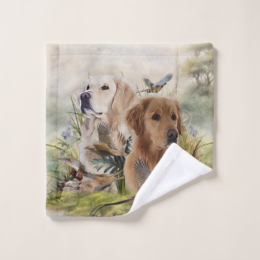 Labrador Retrivers avec faisan, Art (Gant de toilette)