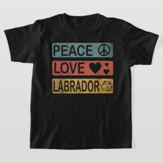 Labrador Retro Design Peace Love Labrador Grappig T-shirt
