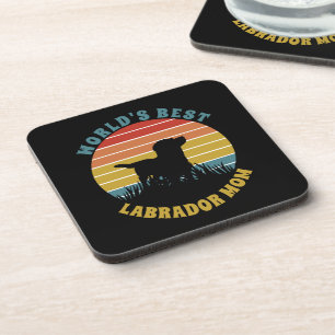 Labrador Retro Sunset Personalized Bier Onderzetter