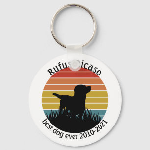 Labrador Retro Sunset Personalized Sleutelhanger