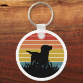 Labrador Retro Sunset Sleutelhanger (Voorkant)