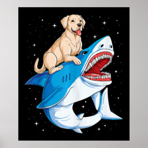 Labrador Riding Shark, Jawsome Hondenliefhebber Gi Poster