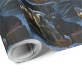 Labrador Snowy Sleigh Kerst Decor Cadeaupapier (Rol Hoek)