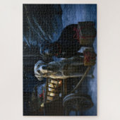 Labrador Snowy Sleigh Kerst Decor Legpuzzel (Verticaal)