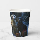 Labrador Snowy Sleigh Kerst Decor Papieren Bekers (Achterkant)