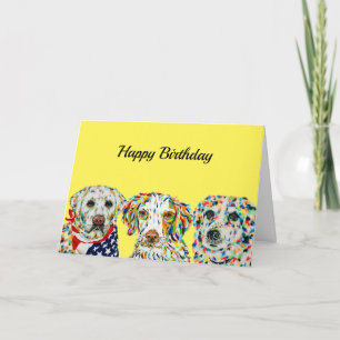 Labrador Spaniel Border Collie Birthday Card Kaart