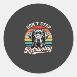 Labrador Stop Niet Met Ophaal Retro Hond Ronde Sticker