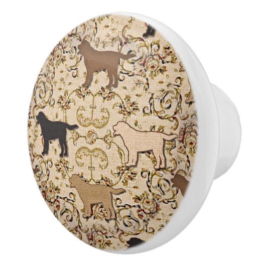 Labrador-terugtrekhondlade Keramische Knop (Rechts)