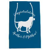 Labrador Theme - Dog Baby shower Blue Lab Medium Cadeauzakje (Voorkant)