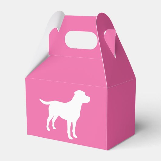 Labrador Theme Dog Baby shower Pink Lab Bedankdoosjes (Voorkant Zijde)