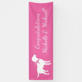 Labrador Theme Dog Baby shower Pink Lab Spandoek (Verticaal)
