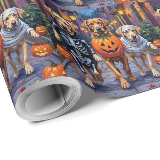 Labrador Trick-or-Treating in Halloween kostuums Cadeaupapier (Rol Hoek)