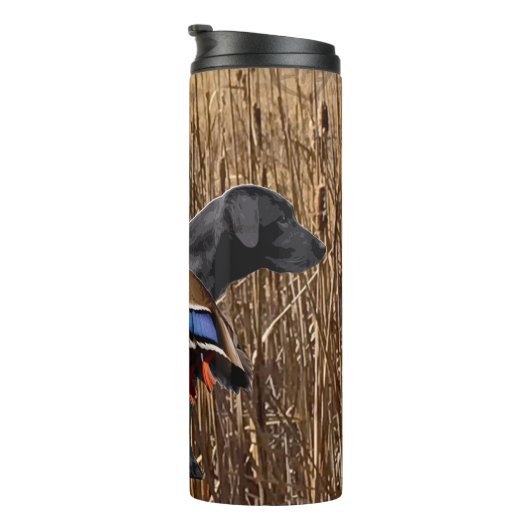 Labrador Tumbler, Duck Hunting Drink Tumbler Thermosbeker (Geroteerd rechts)