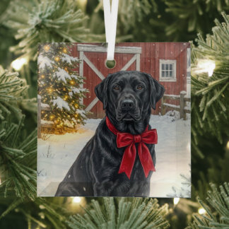 Labrador Vakantie Glas Ornament