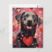 Labrador Valentijnsdag Briefkaart (Voorkant / Achterkant)