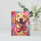 Labrador Valentijnsdag Briefkaart (Staand voorkant)