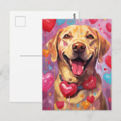 Labrador Valentijnsdag Briefkaart (Voorkant / Achterkant)