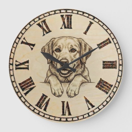 Labrador Wall Clock Grote Klok (Voorkant)