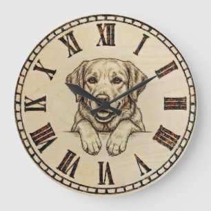 Labrador wandklok grote klok