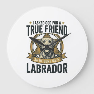 Labrador Ware Vriend Vintage Hondenliefhebber Desi Grote Klok