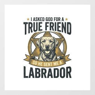 Labrador Ware Vriend Vintage Hondenliefhebber Desi Raamsticker