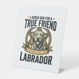 Labrador Ware Vriend Vintage Hondenliefhebber Desi Reclamebord Met Voetstuk