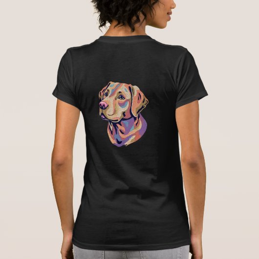 Labrador, Zentangle/mosaic-style dog head T-Shirt (Dos)