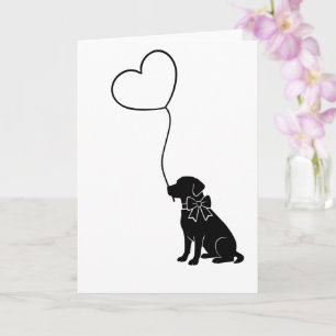 Labradorhond Met Liefdeshartballon Kaart