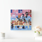 Labradors Boulangerie Peinture Mur Horloge (Maison)