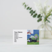 Labradors in de tuin visitekaartje (Staand voorkant)