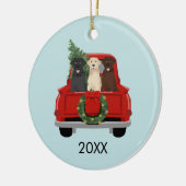 Labradors kersttruck 20XX Keramisch Ornament (Links)