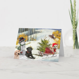 Labradors une Fun Day Sledding Cartes