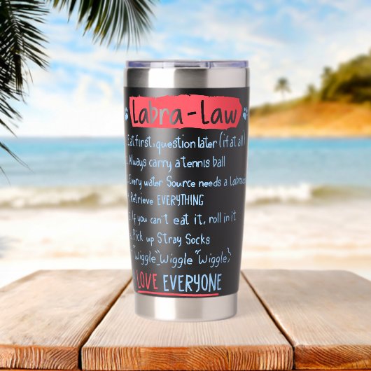 LabraLaw Funny Labrador Idee Lab liefhebber Geïsoleerde Drinkbeker (Strand (Gedraaid) )