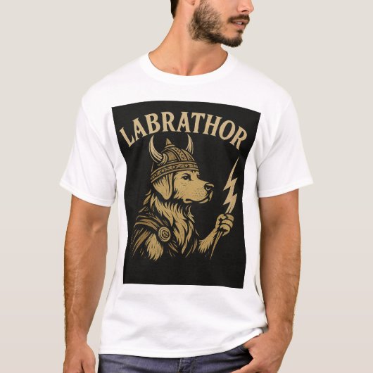 LABRATHOR Labrador Norse Warrior T-Shirt (Voorkant)