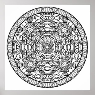 L'abrégé sur affiche de mandala de la couleur