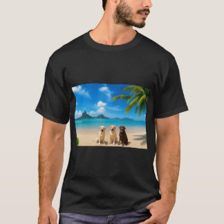 Labs on tropical island t-shirt