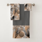 L'abstraction grise, brune. ensemble de serviettes (En situation)