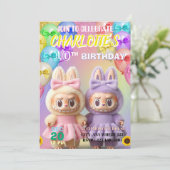 Labubu Birthday Invitation (Debout devant)