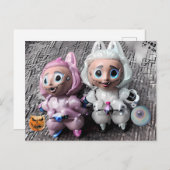 Labubu trucs en traktaties briefkaart (Voorkant / Achterkant)
