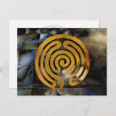 labyrint antiek goud | mozaïekrooster briefkaart (Voorkant / Achterkant)