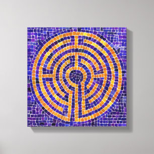 LABYRINT-MOZAÏEK 30x30 cm Ingepakt doek (1,9 cm di Canvas Afdruk