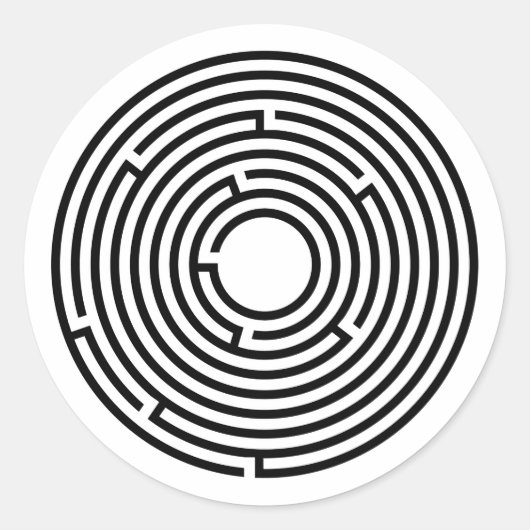 labyrint ronde sticker (Voorkant)