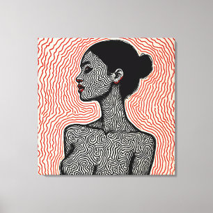 Labyrint van haar ontwaken – Een minimalistisch po Canvas Afdruk