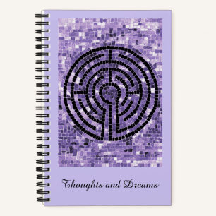 LABYRINT VI 5.5x8.5 Spiraalschrift - Amethist Notitieboek