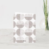 Labyrinth Cirkel Pattern Note Card - Grijs Bedankkaart (Achterkant)