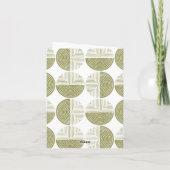Labyrinth Cirkel Pattern Note Card - Groen Bedankkaart (Achterkant)