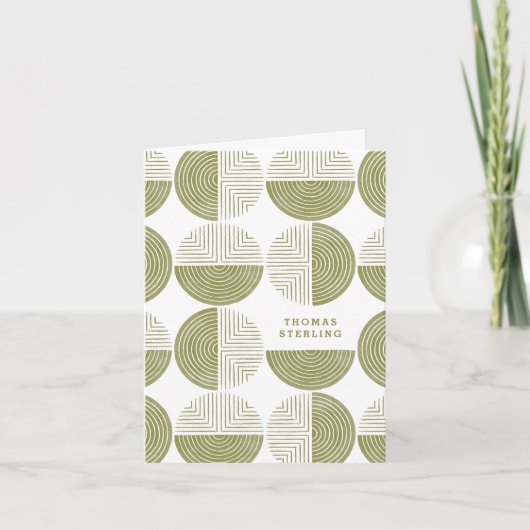 Labyrinth Cirkel Pattern Note Card - Groen Bedankkaart (Voorkant)