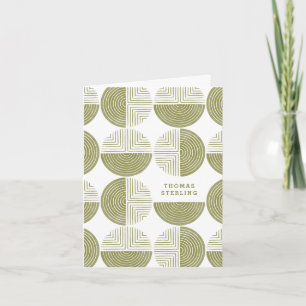 Labyrinth Cirkel Pattern Note Card - Groen Bedankkaart
