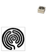 Labyrinth / doolhof - antiek metaal + uw ruggr. 	rubberstempel (Gestempeld)